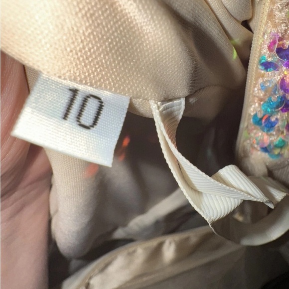 Sparkling Gold and Cream Kids Dress Sz 10 party  wedding event - Picture 5 of 13